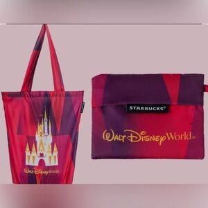 Disney Starbucks reusable tote bag with pouch